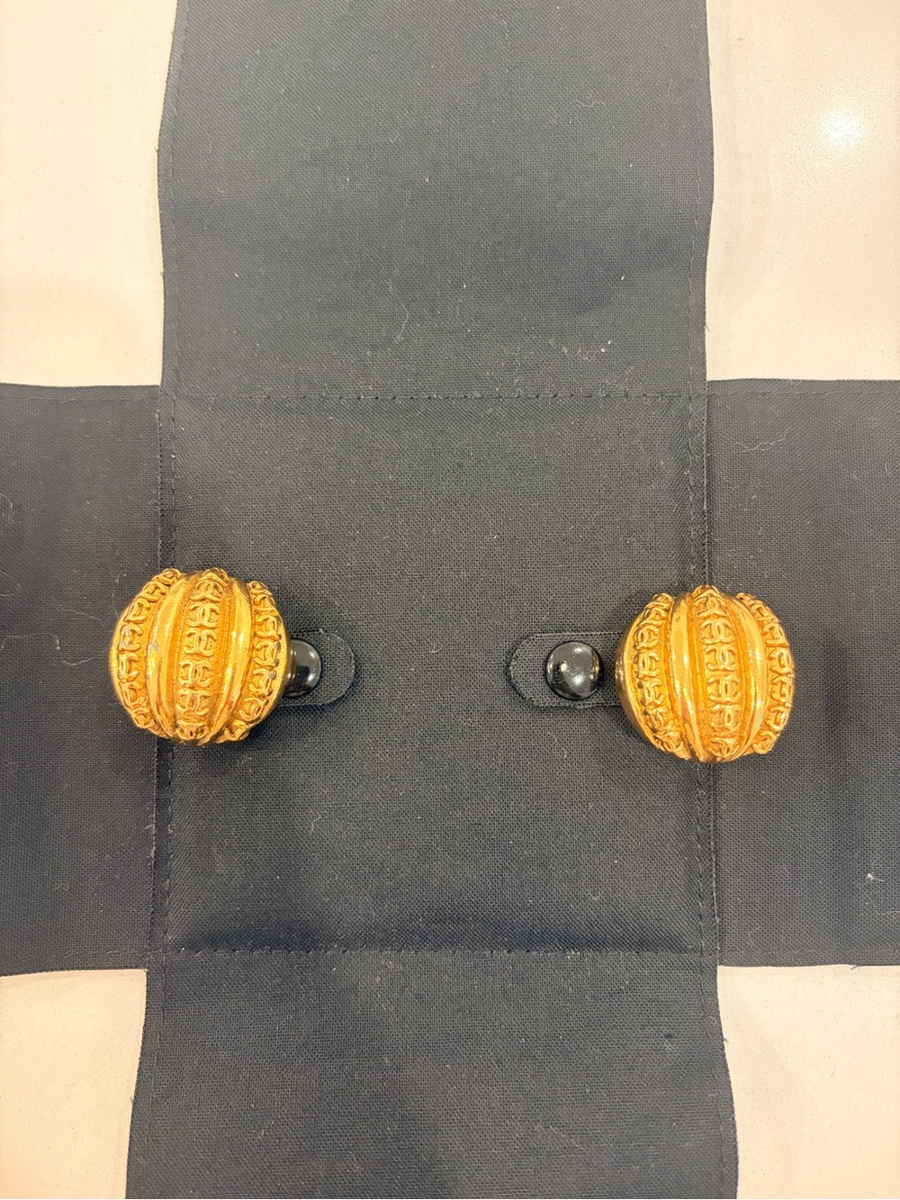 Vintage Chanel CC Clip-On Earrings Gold Tone - Excellent Condition